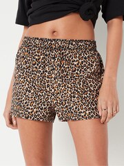 Victoria's Secret PINK Leopard Brown Flannel Pyjama Short - Image 1 of 3