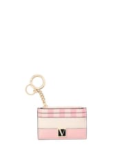 Victoria's Secret Pink Iconic Stripe Card Holder Keyring - Image 1 of 4