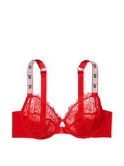 Victoria's Secret Lipstick Red Shine Strap Monogram Demi Bra - Image 3 of 3