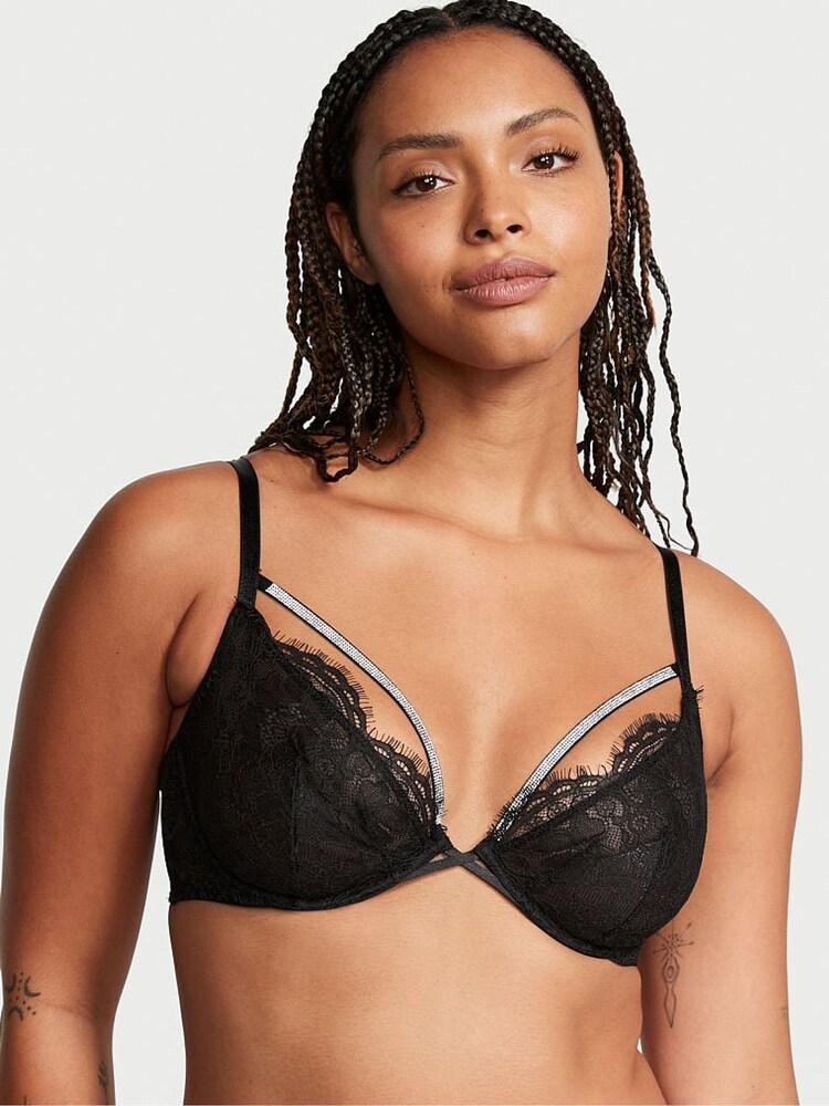 Victoria's Secret Black Shine Lowcut Demi Bra - Image 1 of 1