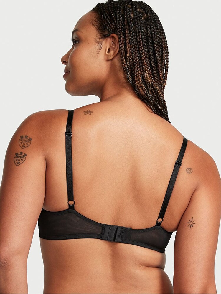 Victoria's Secret Black Shine Lowcut Demi Bra - Image 2 of 3 Victoria's Secret Black Shine Lowcut Demi Bra - Image 2 of 3