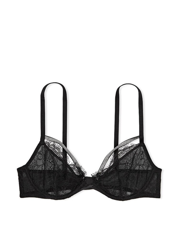 Victoria's Secret Black Shine Lowcut Demi Bra - Image 3 of 3 Victoria's Secret Black Shine Lowcut Demi Bra - Image 3 of 3