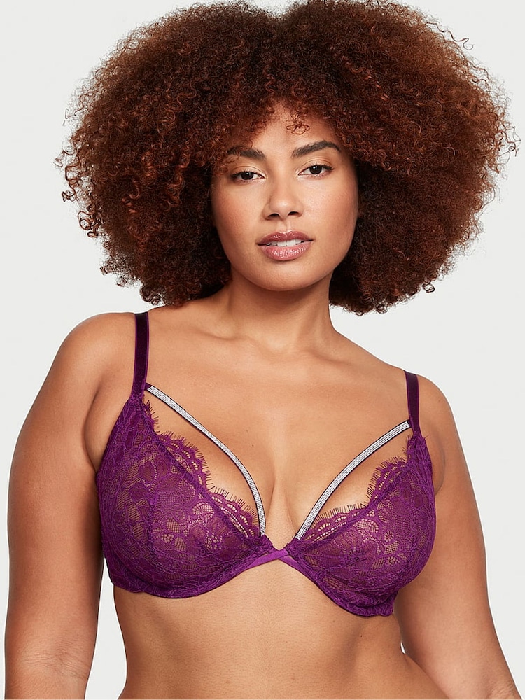 Victoria's Secret Grape Soda Purple Shine Lowcut Demi Bra - Image 1 of 1