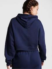 Victoria's Secret PINK Midnight Navy Blue Fleece Cropped Hoodie - Image 2 of 4