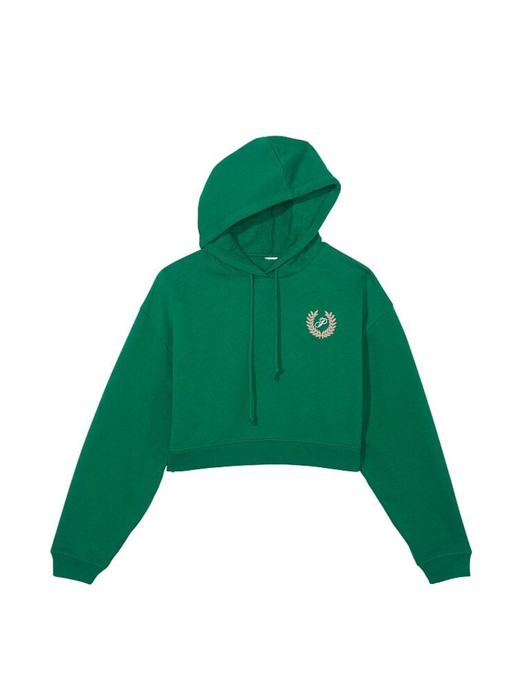 Victoria's Secret PINK Garnet Green Fleece Cropped Hoodie - Image 4 of 4
