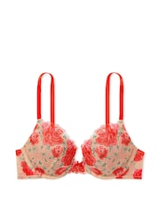 Victoria's Secret Tomato Red Embroidered Illuminating Blooms Demi Bra - Image 3 of 4