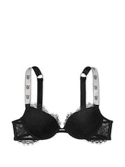 Victoria's Secret Black Monogram Push Up Shine Strap Bra - Image 3 of 3