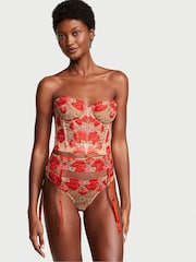 Victoria's Secret Tomato Red Embroidered Illuminating Blooms Garter - Image 1 of 2
