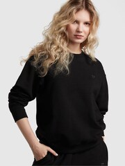 Victoria's Secret PINK Pure Black Fleece Oversized Sweatshirt - Image 1 of 4