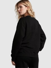 Victoria's Secret PINK Pure Black Fleece Oversized Sweatshirt - Image 2 of 4