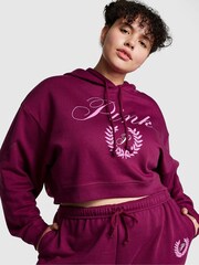 Victoria's Secret PINK Vivid Magenta Pink Fleece Cropped Hoodie - Image 1 of 3