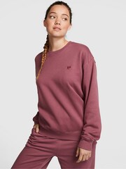 Victoria's Secret PINK Morning Rose Pink Fleece Oversized Sweatshirt - Image 1 of 4