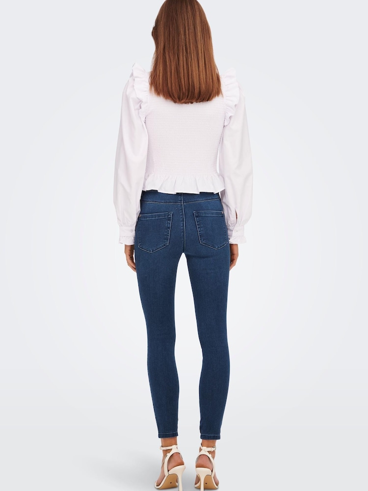 ONLY Blue Petite High Waisted Stretch Skinny Jeans - Image 2 of 6