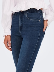 ONLY Blue Petite High Waisted Stretch Skinny Jeans - Image 3 of 6