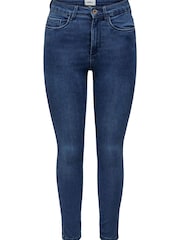ONLY Blue Petite High Waisted Stretch Skinny Jeans - Image 5 of 6