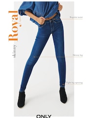 ONLY Blue Petite High Waisted Stretch Skinny Jeans - Image 6 of 6