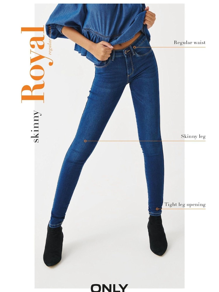 ONLY Blue Petite High Waisted Stretch Skinny Jeans - Image 6 of 6 ONLY Blue Petite High Waisted Stretch Skinny Jeans - Image 6 of 6