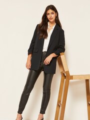 Friends Like These Black Petite Edge to Edge Tailored Blazer - Image 3 of 4
