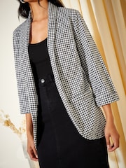 Friends Like These Black/White Edge to Edge Ponte Jacquard Blazer - Image 4 of 4