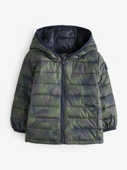 Gap Green Camo Water Resistant Recycled Lightweight Puffer Jacket - Image 1 of 4