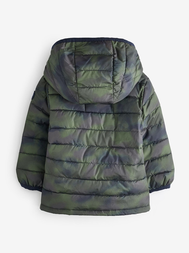 Gap Green Camo Water Resistant Recycled Lightweight Puffer Jacket - Image 2 of 4