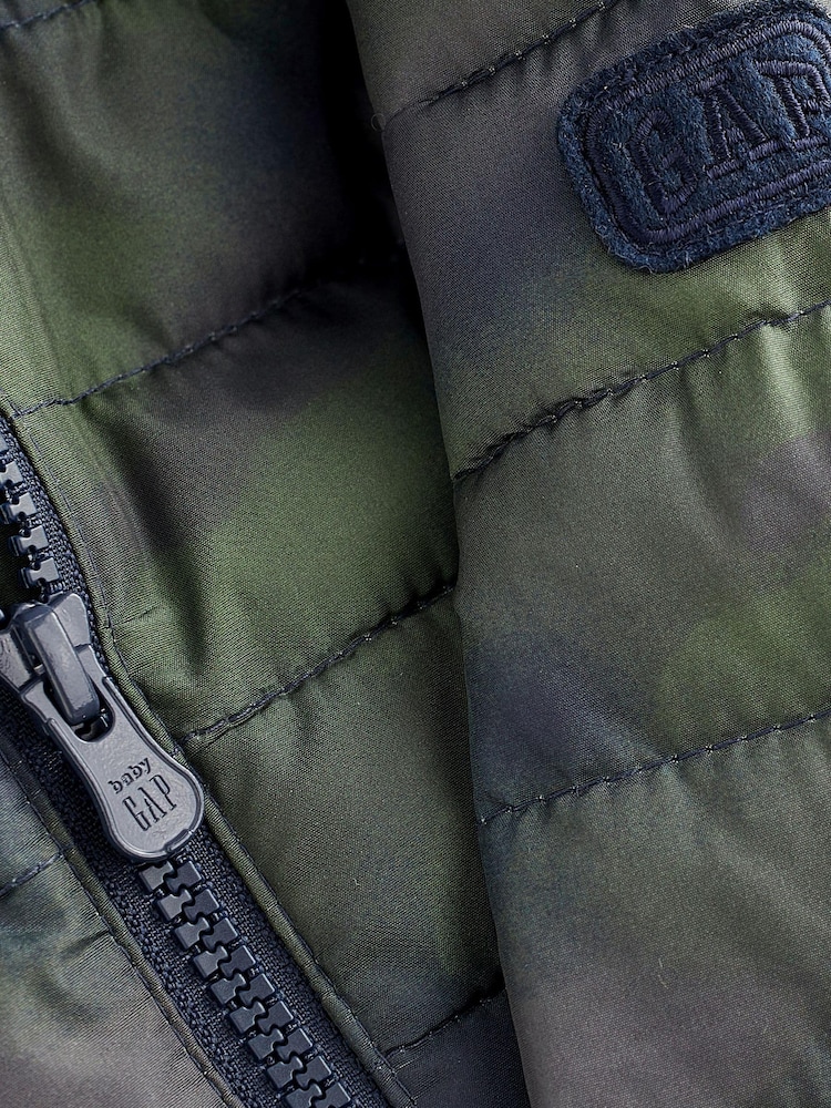 Gap Green Camo Water Resistant Recycled Lightweight Puffer Jacket - Image 4 of 4