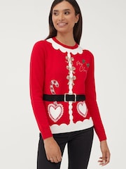 Society 8 Red Santa Matching Family Christmas Jumper - Image 4 of 5