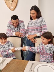 Society 8 White Lapland Matching Family Lapland Christmas Jumper - Image 1 of 5