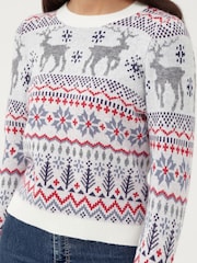 Society 8 White Lapland Matching Family Lapland Christmas Jumper - Image 4 of 5
