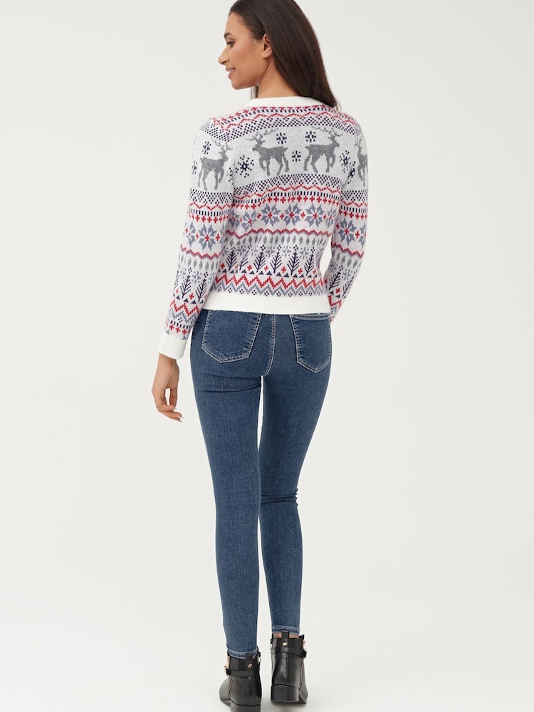 Society 8 White Lapland Matching Family Lapland Christmas Jumper - Image 5 of 5