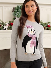 Society 8 Light Grey Christmas Jumper - Women - Image 1 of 5
