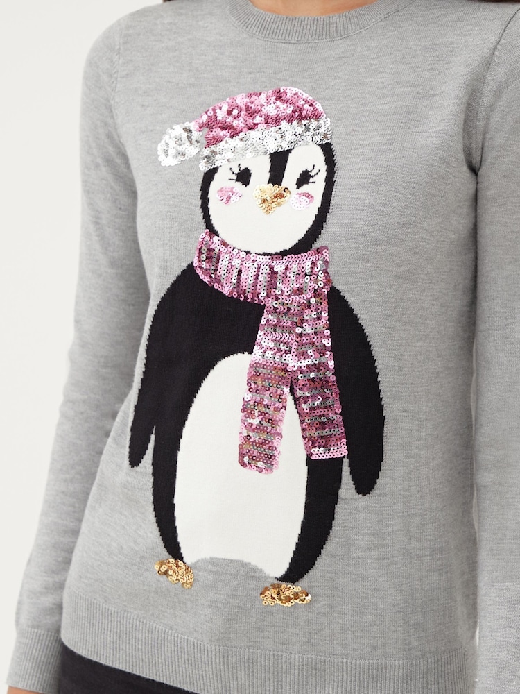 Society 8 Light Grey Christmas Jumper - Women - Image 5 of 5