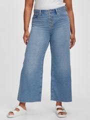 Gap Hochtaillierte Jeans mit weitem Bein und rohem Saum - Bild 4 von 7