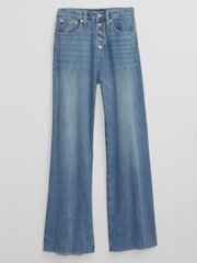 Gap Hochtaillierte Jeans mit weitem Bein und rohem Saum - Bild 6 von 7
