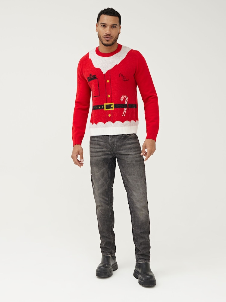 Society 8 Red Santa Matching Family Christmas Jumper - Image 2 of 5