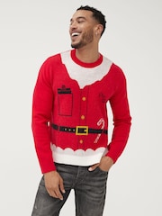 Society 8 Red Santa Matching Family Christmas Jumper - Image 3 of 5