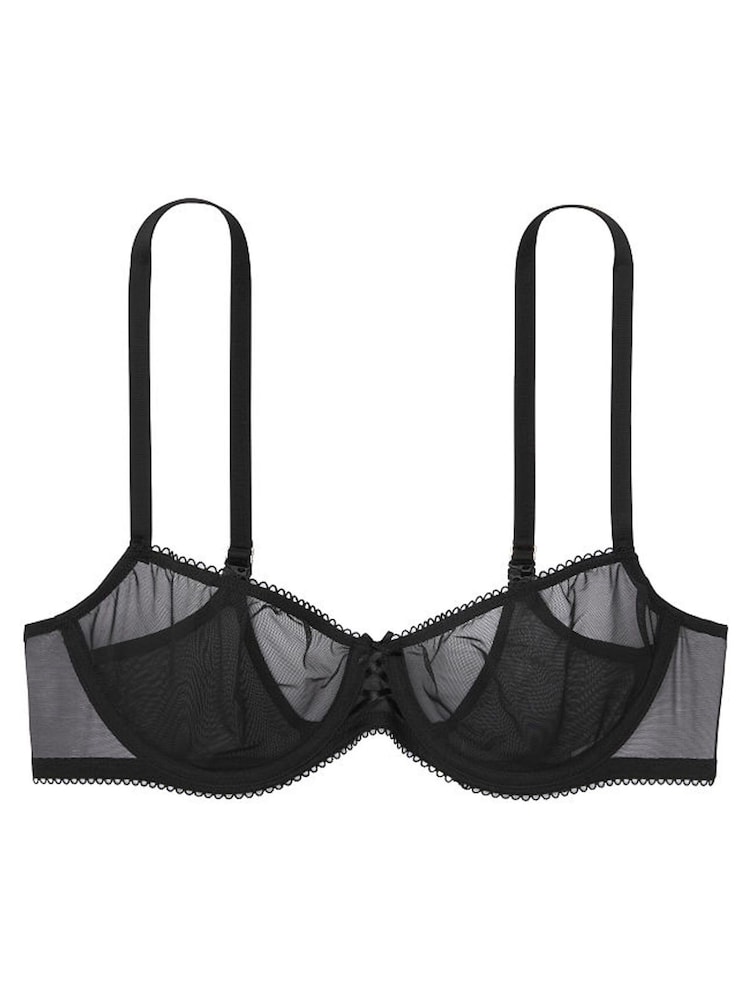 Victoria's Secret Black Mesh Unlined Balcony Bra - Image 3 of 3 Victoria's Secret Black Mesh Unlined Balcony Bra - Image 3 of 3