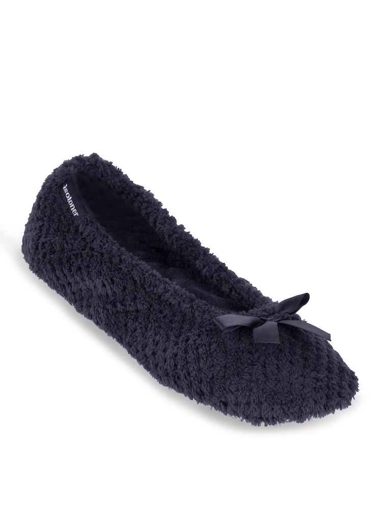 Totes Black Isotoner Popcorn Slippers - Image 2 of 5