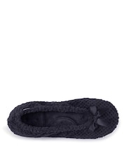 Totes Black Isotoner Popcorn Slippers - Image 3 of 5