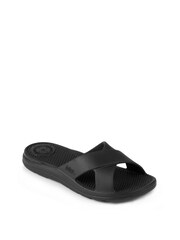 Totes Black Ladies Solbounce Cross Strap Slide - Image 3 of 5