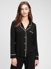 Gap Black Long Sleeve Modal Pyjama Shirt - Image 1 of 5