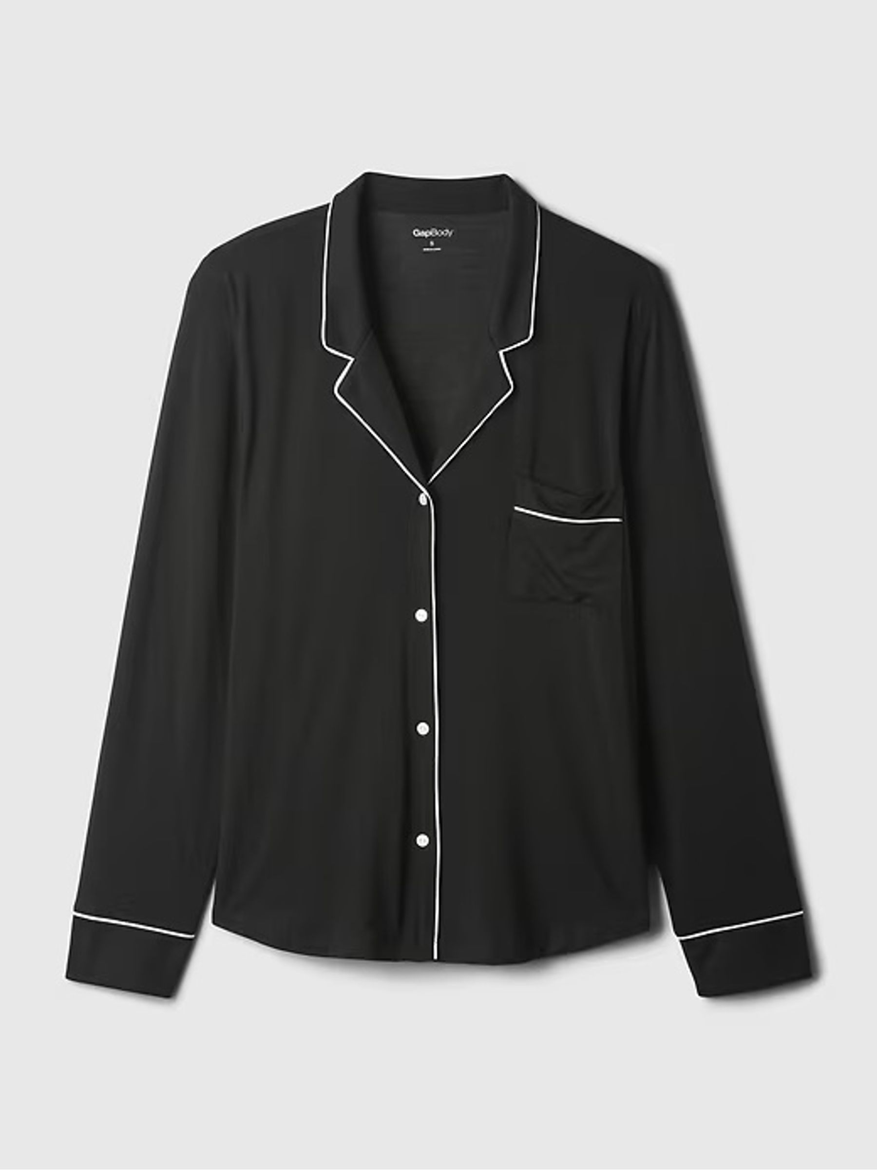 Buy Gap Black Long Sleeve Modal Pyjama Shirt from the Next UK online shop