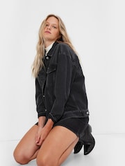 Gap Black Oversized Icon Denim Jacket - Image 4 of 4
