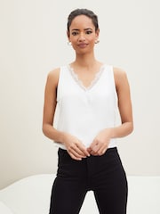 Lipsy White V Neck Cami Vest Top - Image 1 of 4