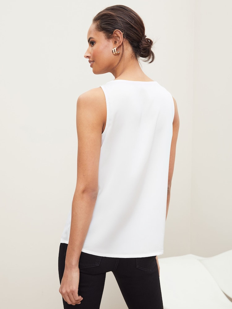 Lipsy White V Neck Cami Vest Top - Image 2 of 4
