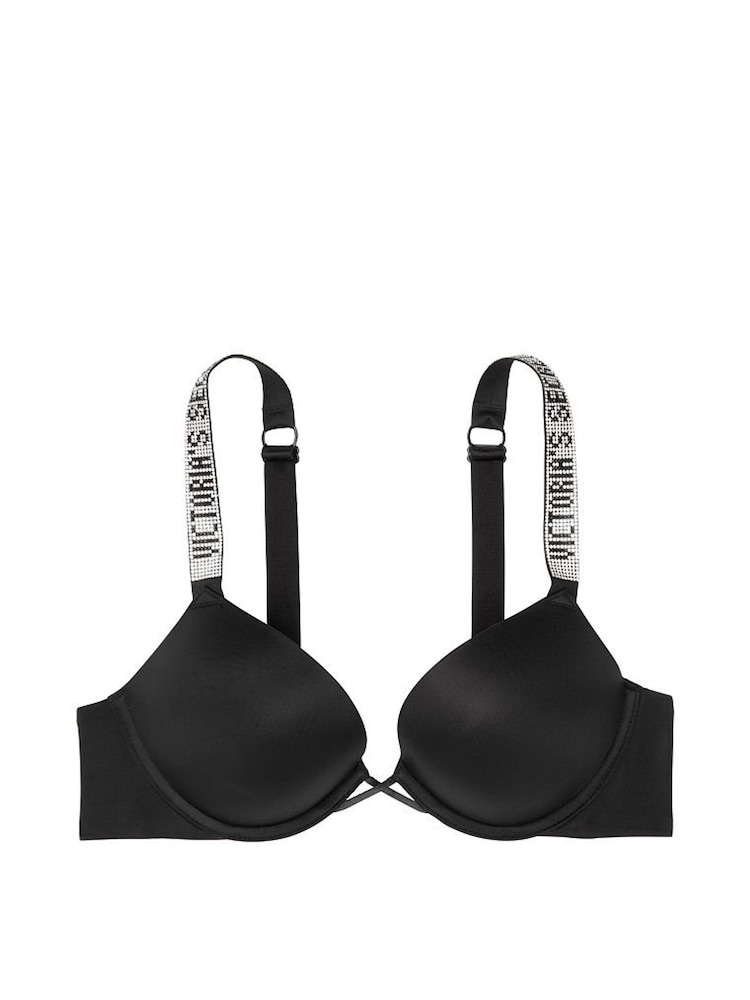 Victoria's Secret Black Add 2 Cups Shine Strap Smooth Push Up Bra - Image 3 of 3
