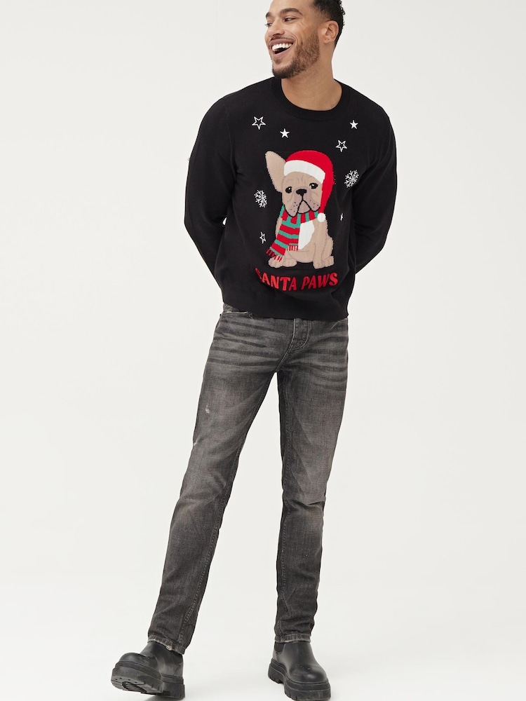 Society 8 Black Paws Matching Family Dog Christmas Jumper - Image 2 of 5