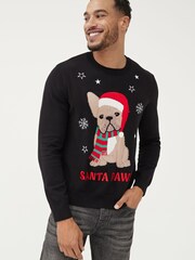 Society 8 Black Paws Matching Family Dog Christmas Jumper - Image 3 of 5