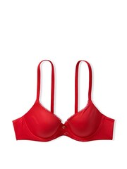Victoria's Secret Lipstick Shine Red Lace Trim Lightly Lined Demi Bra - Image 3 of 3