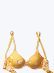 Victoria's Secret PINK Triumph White and Yellow Daisy Smooth Push Up T-Shirt Bra - Image 2 of 2